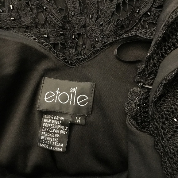 Etoile Evening Collection Crochet Mini Dress 100% Rayon Size M - Picture 7 of 14